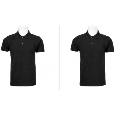 Polo neck T-shirt In Black
